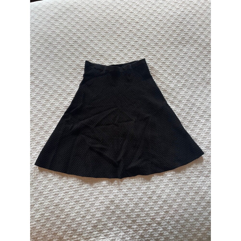 Black A-line Textured Skirt